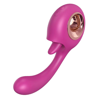 YoYoLemon G Spot Dildo wibrator, 2 w 1 lizanie języka łechtaczki i wibracyjny różany stymulator seksu dla kobiet, zabawki erotyczne dla dorosłych
